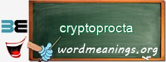 WordMeaning blackboard for cryptoprocta